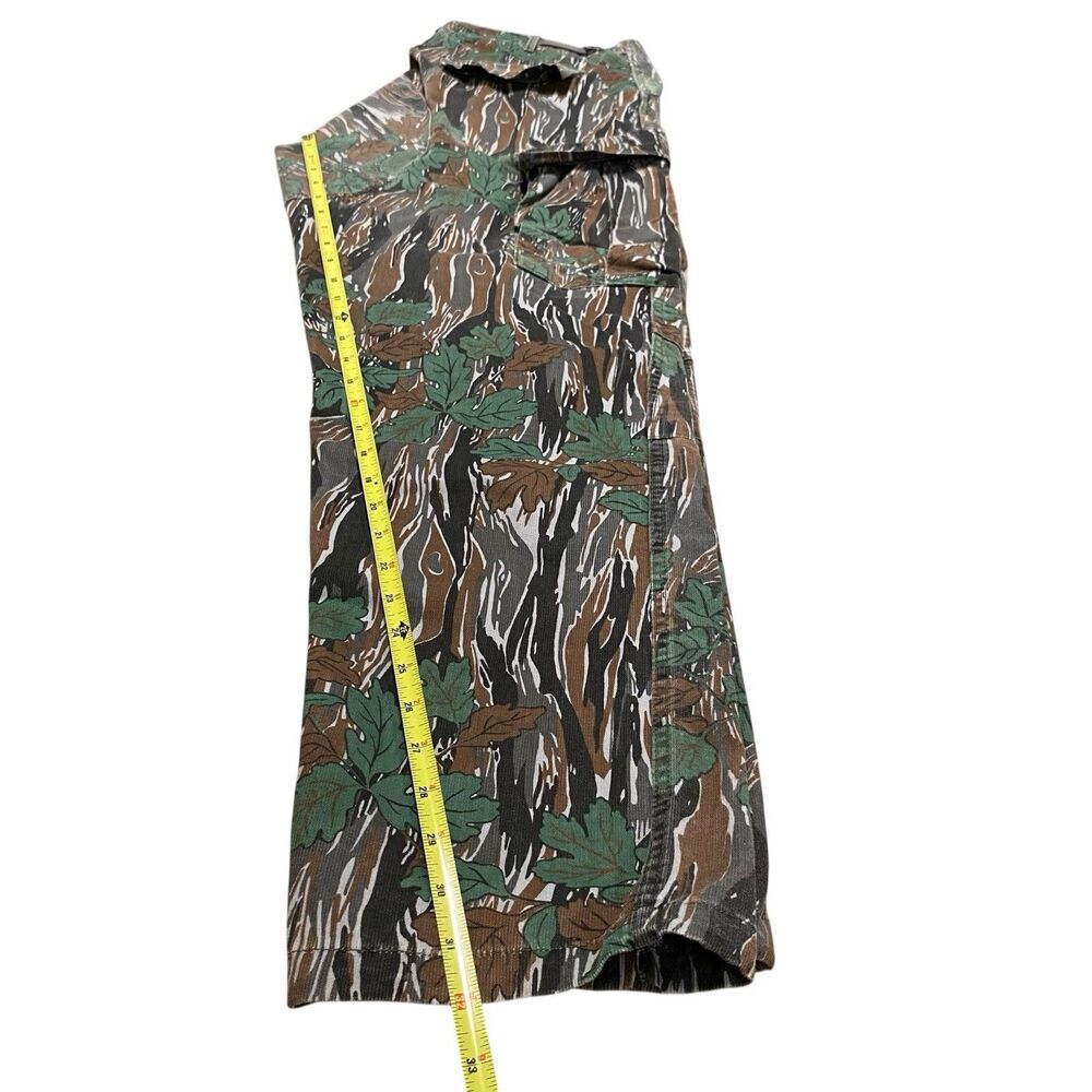 Vintage Men’s Camouflage Leaf Camo Jeans Pants Corduroy Style Cargo USA 38x32 - Picture 10 of 11